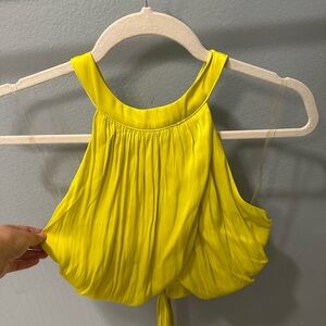 Women’s Yellow Tie Back Crop Top